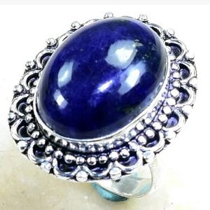 Navy Sodalite Handcrafted 925SS Ring 8